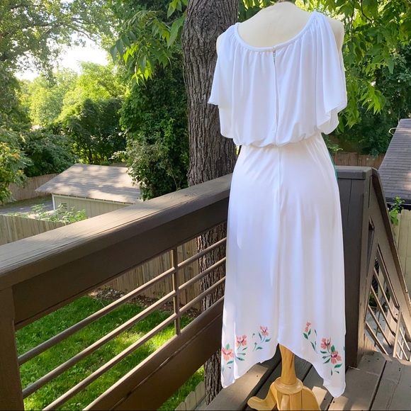 70s Vintage Handkerchief Hem Disco Summer Dress - Picture 3 of 10